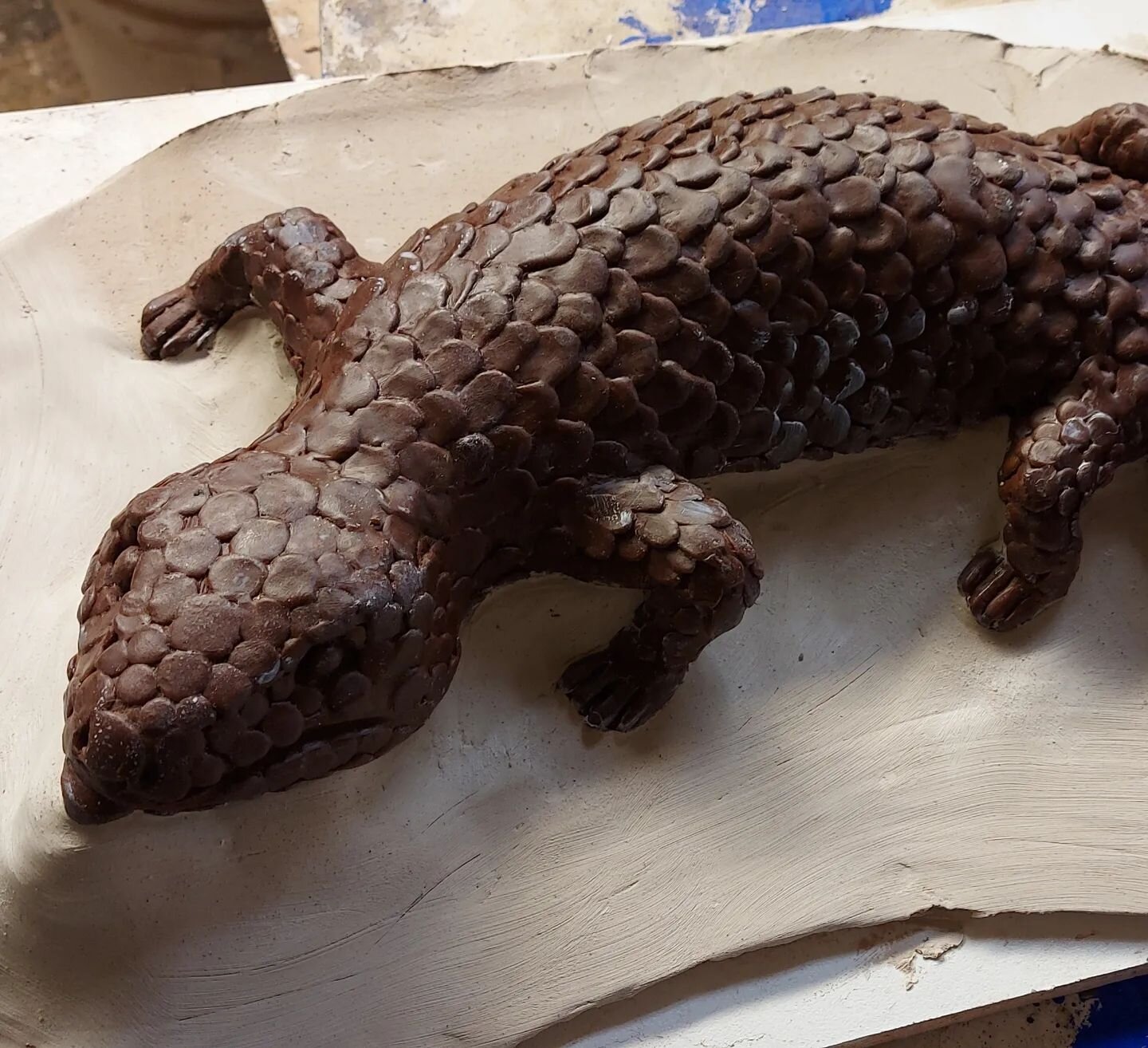 A day at home  rubber moulding this  shingleback for wax casting, these will then ready go to foundry read for casting in bronze.
#shingleback #casting #bronzesculptures  #rubbermould #feature #lizards