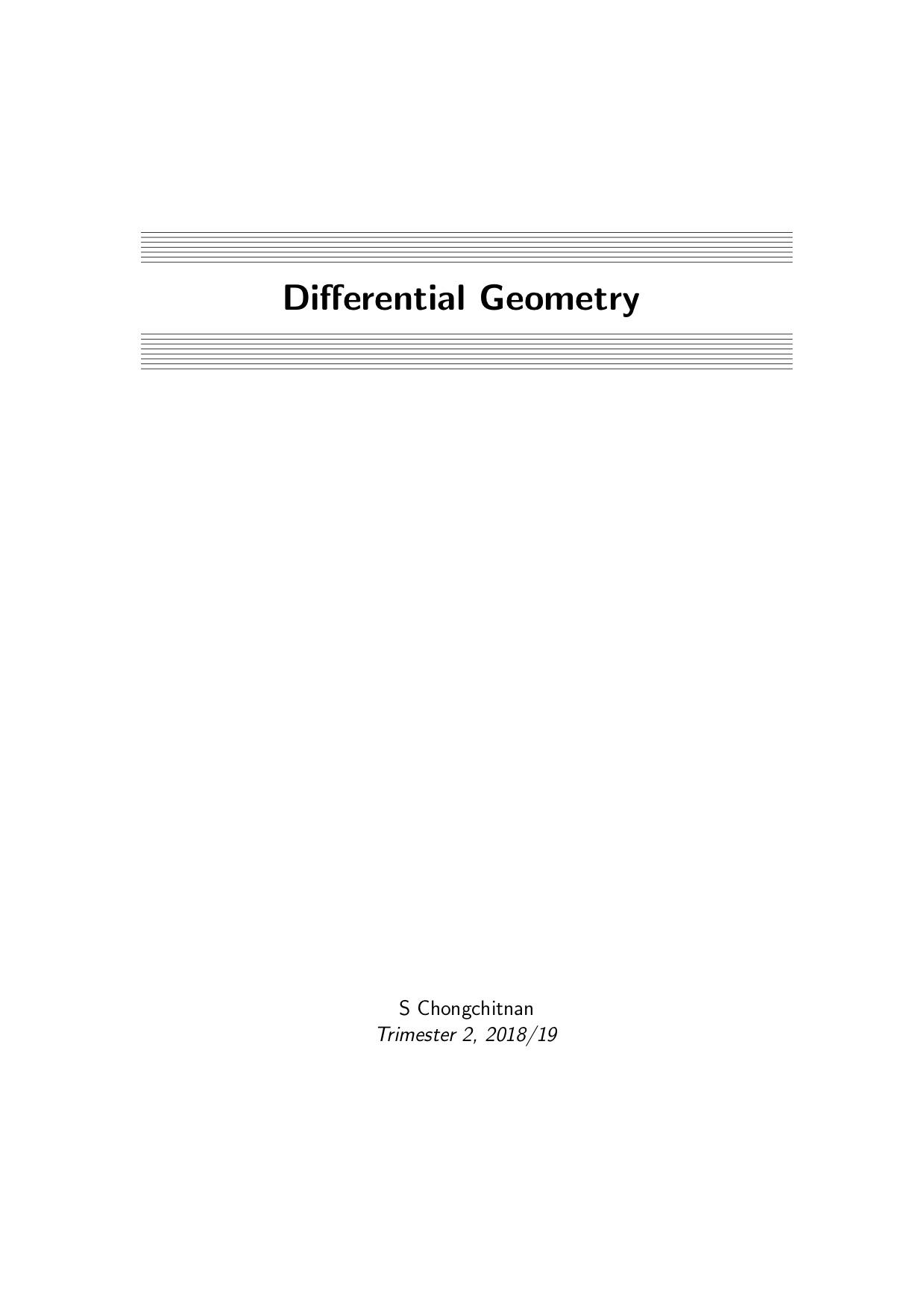 Differential Geometry 18/19