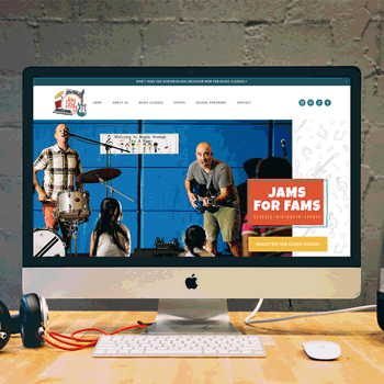 Custom Squarespace Website design using fun and colorful  illustrations, signature patterns and graphics for a polished yet fun and engaging look. Branding package also included social media/Instagram graphics, Mailchimp Template, Facebook Cove…