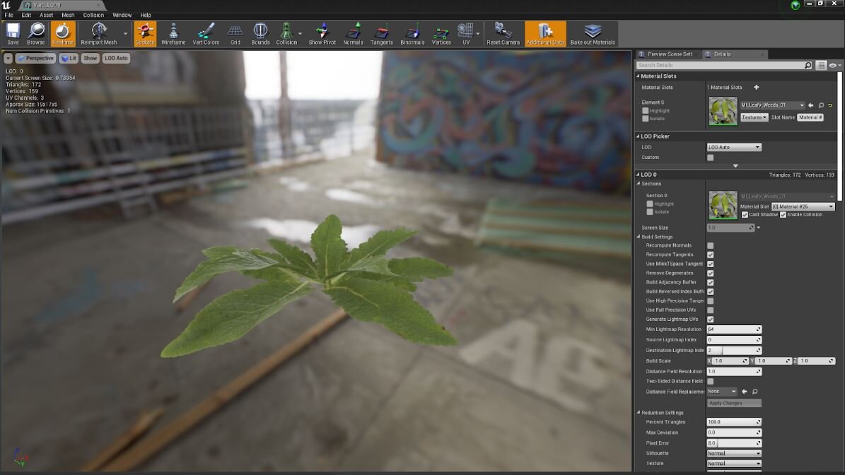 Example of properly calibrated project lighting; note the visual fidelity of the plant and its surfacing