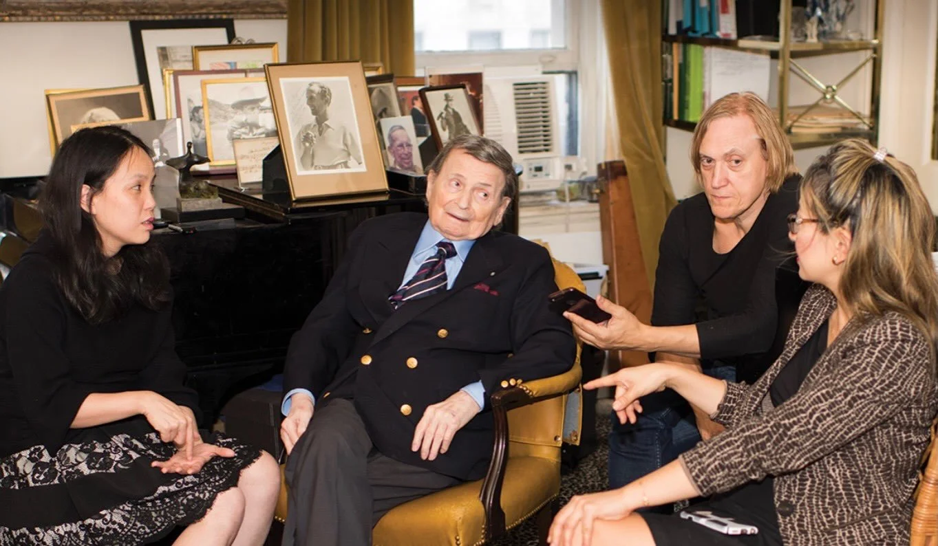This photo was taken during a conversation recorded in October 2017, Byron and Maria Janis were interviewed by Vantage Music&rsquo;s US correspondent and pianist Tamami Honma, who was herself a student of Byron Janis. They were also joined by violini
