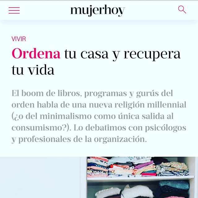 Encuentra las claves del orden de algunos de los organizadores que trabajamos en España. Gracias a @mujerhoy de @abc_diario por su artículo sobre orden en su edición impresa de ayer y ya en digital.