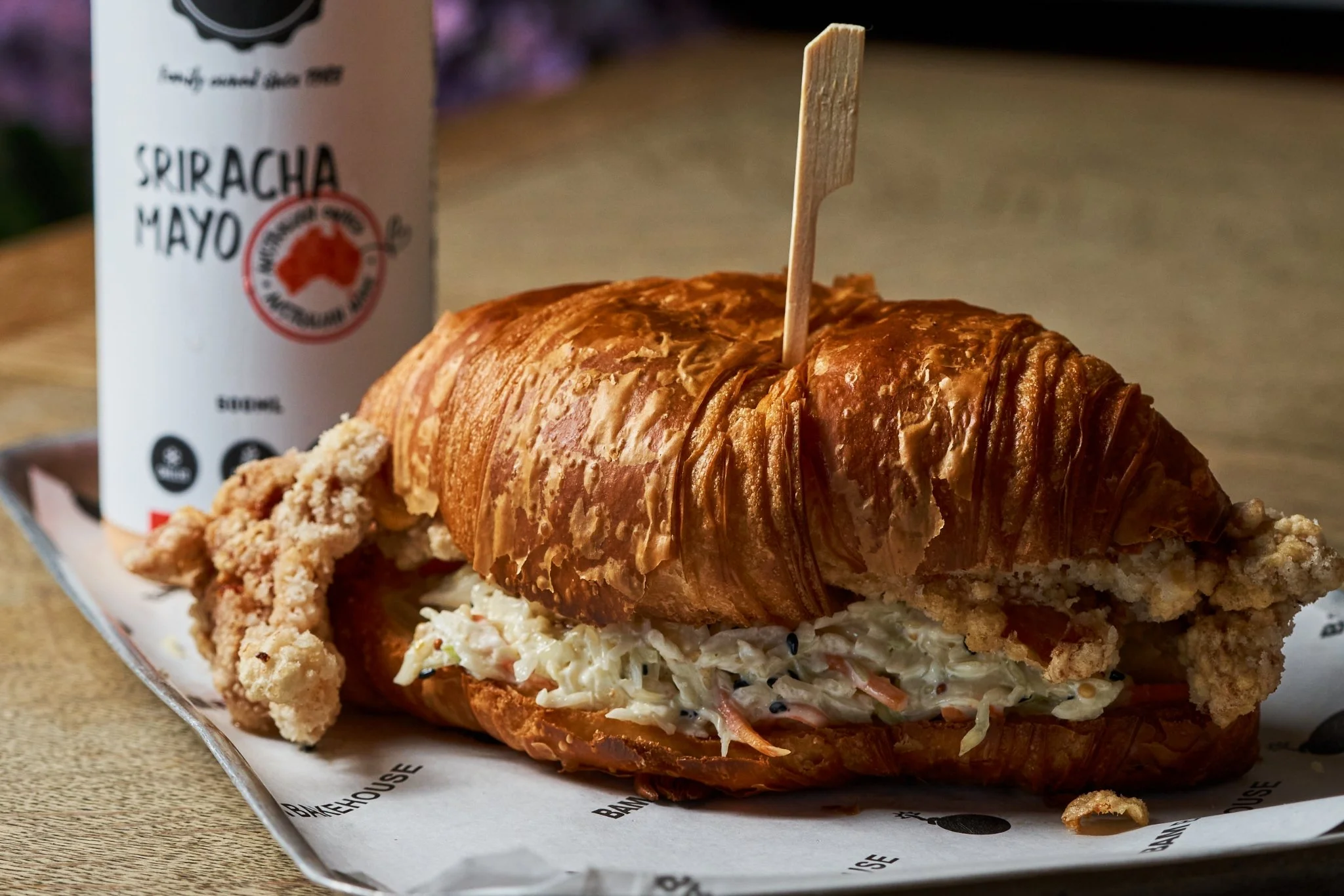 Karaage Chicken Burger with Sriracha Mayo