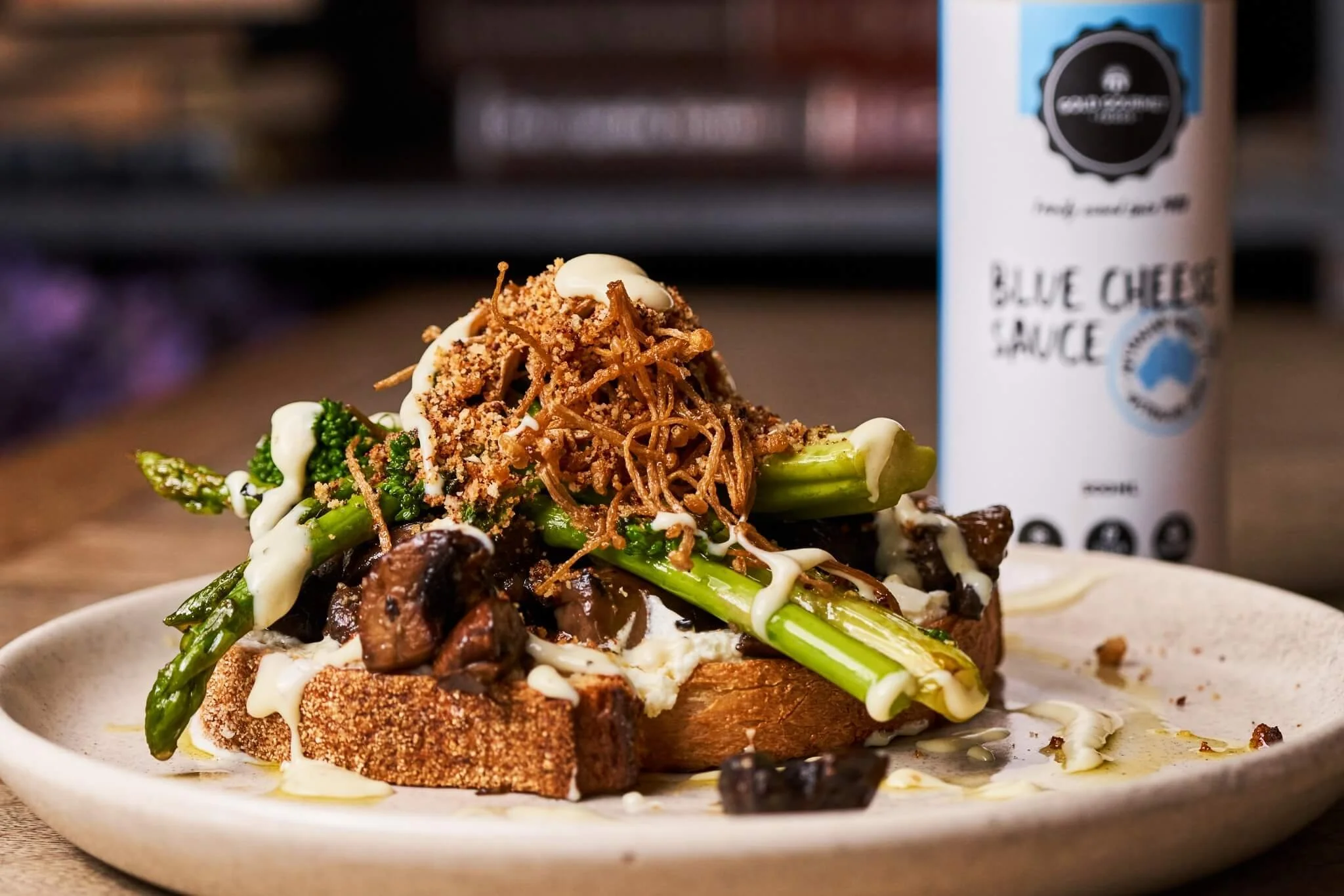 Sauteed Mushrooms with Blue Cheese Sauce