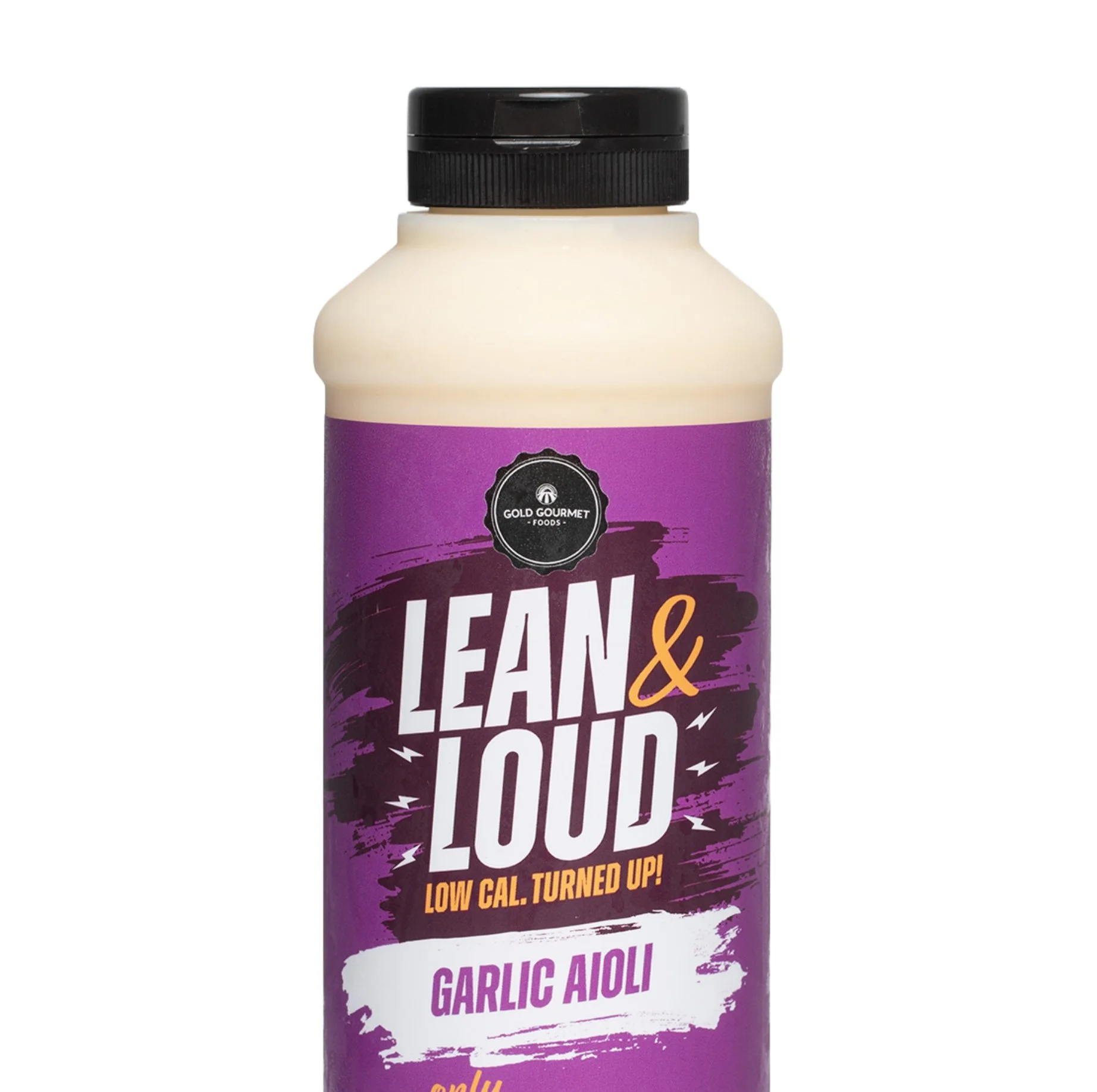 Lean & Loud Garlic Aioli 500ml bottle, front view showing label.