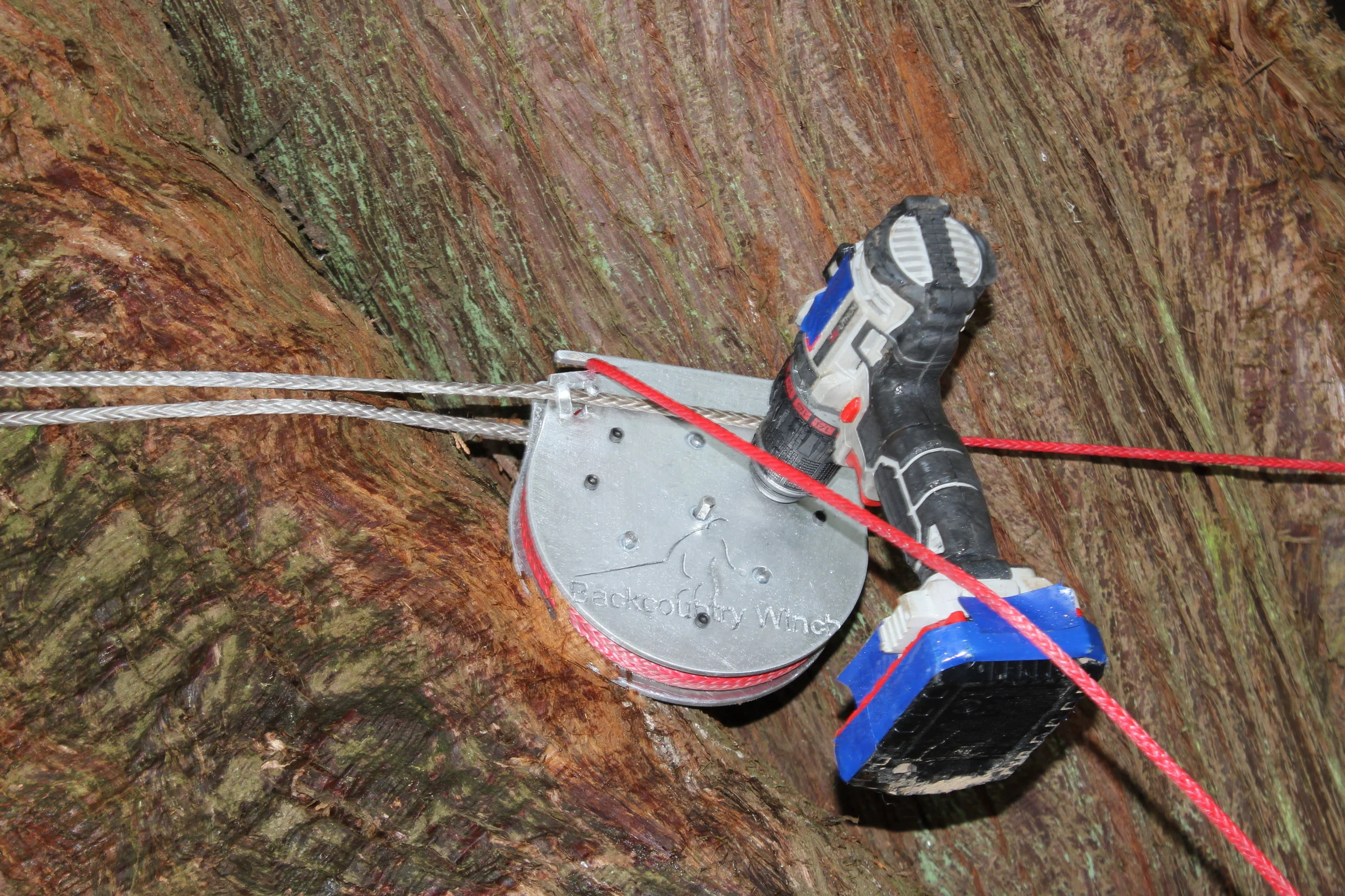 Portable Backcountry Capstan Winch with Electric Drill