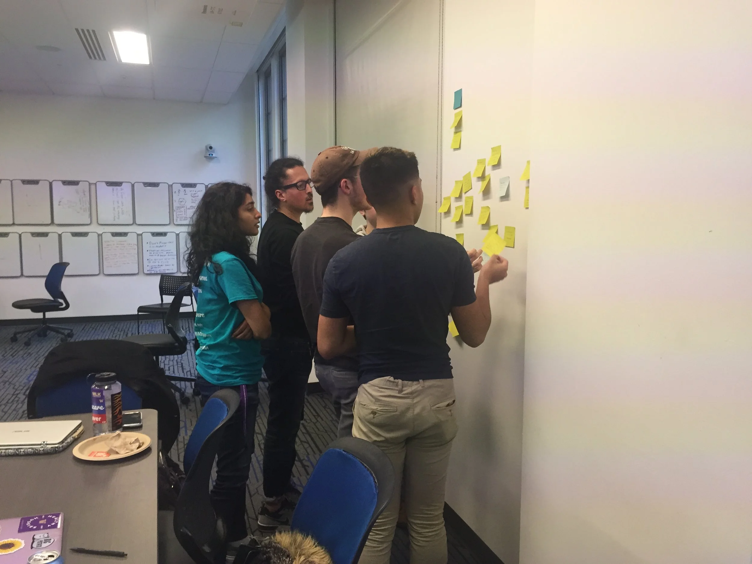 A group of SWBC students being led through the participatory design activity