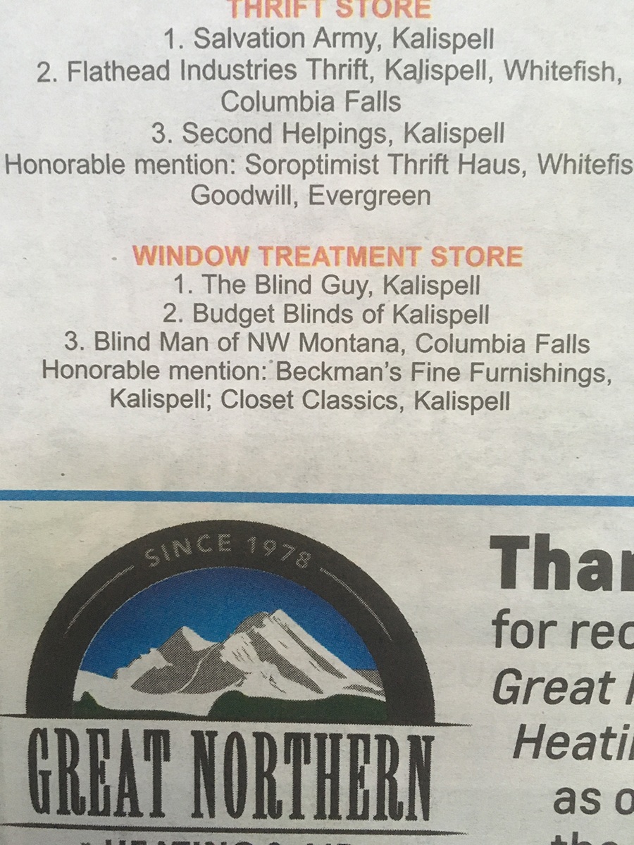 Best of Kalispell 2018 Window Treatment Store Rankings
