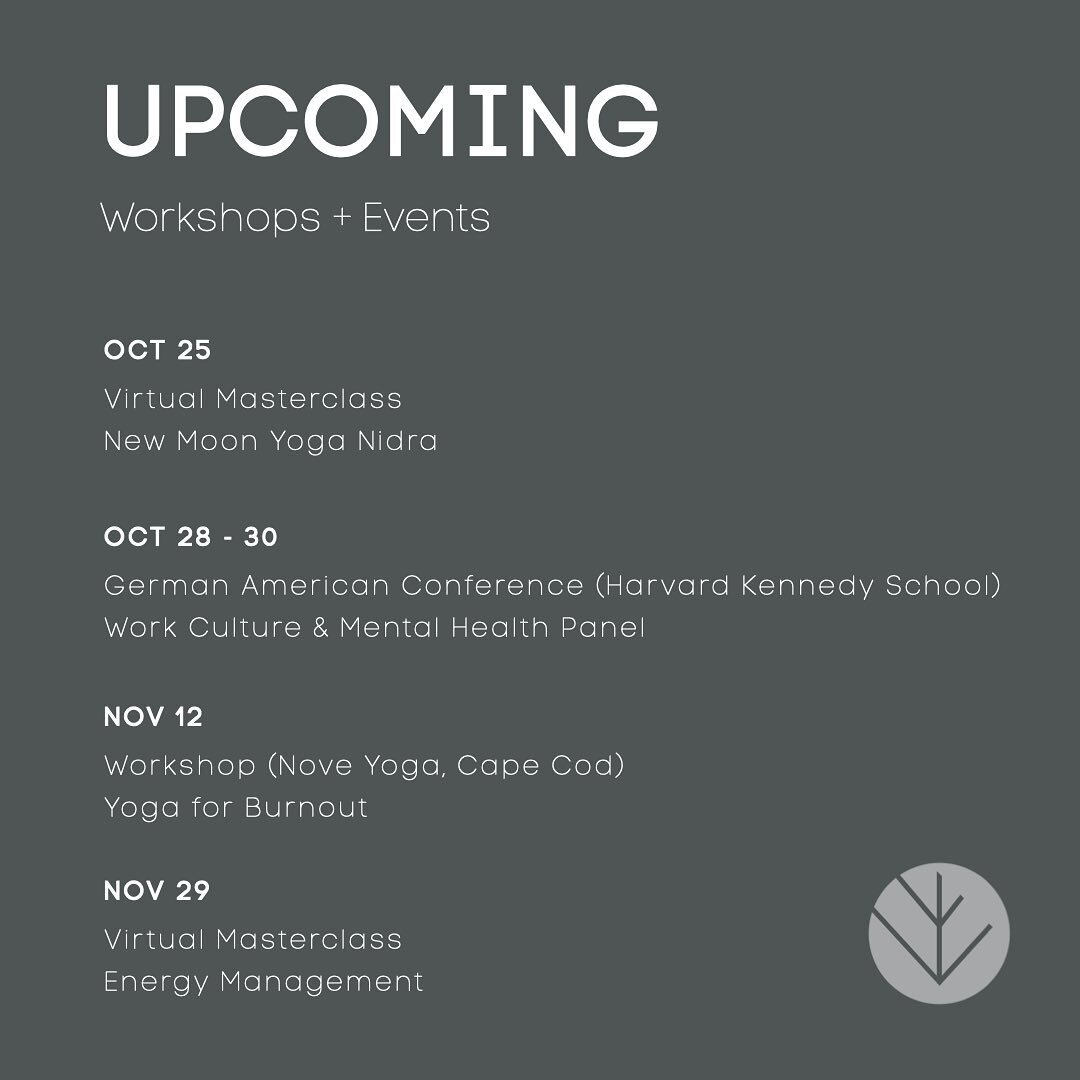 Save the date(s)! Swipe 👉🏼 to learn more about October + November workshops / events.

Registration links in bio.