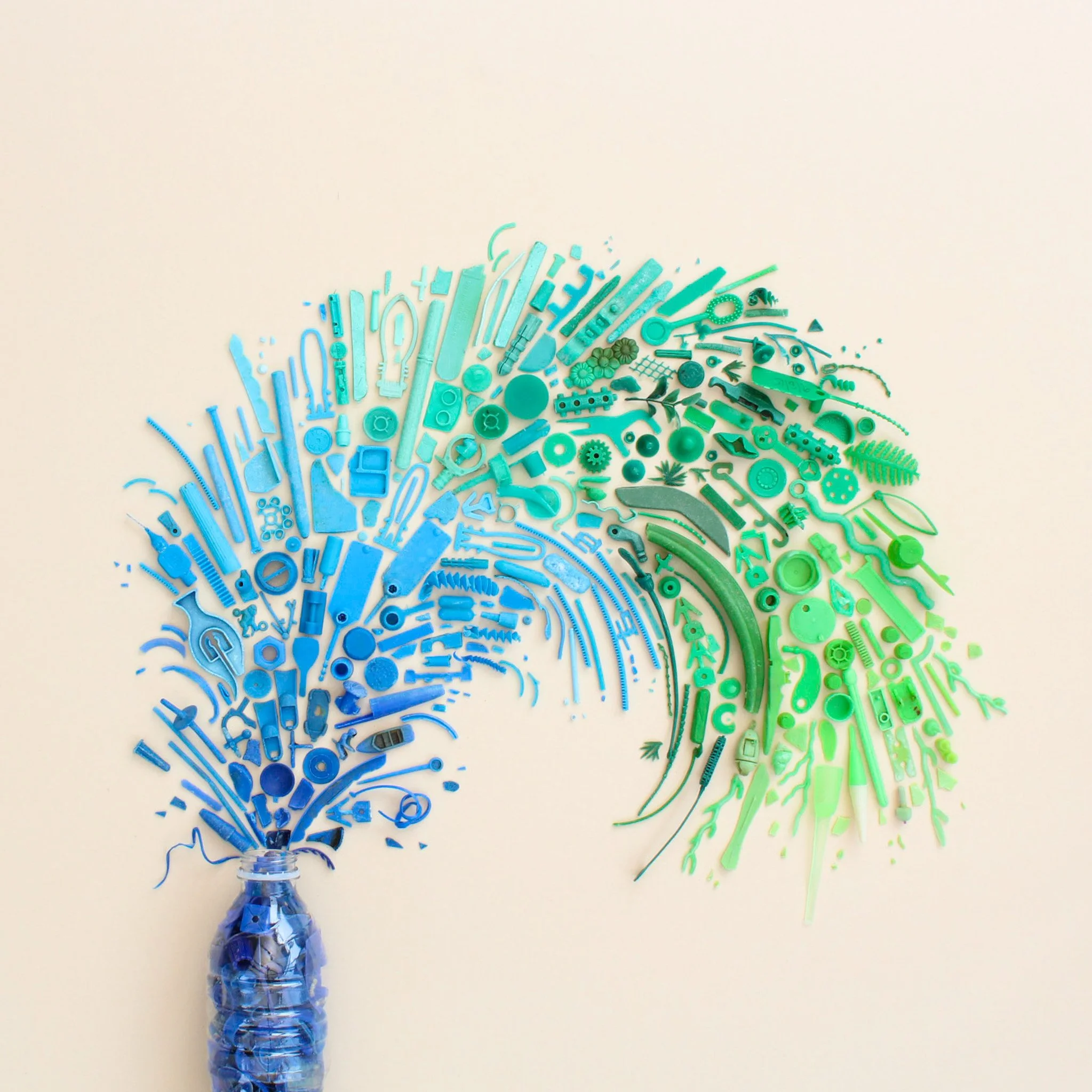  Promoting refillable bottles with an explosion of beach plastic for Sky Ocean Rescue 