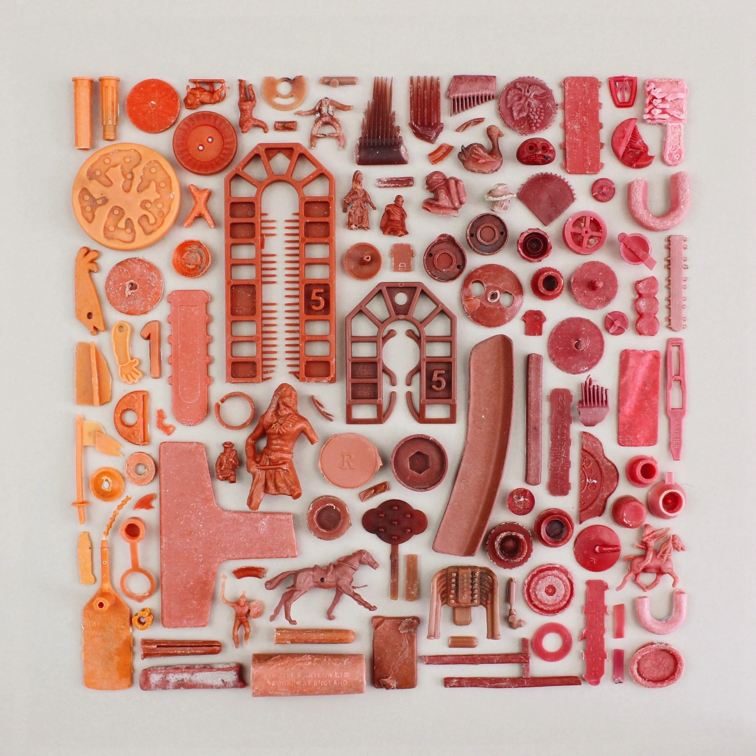  Orange and red beach plastic 