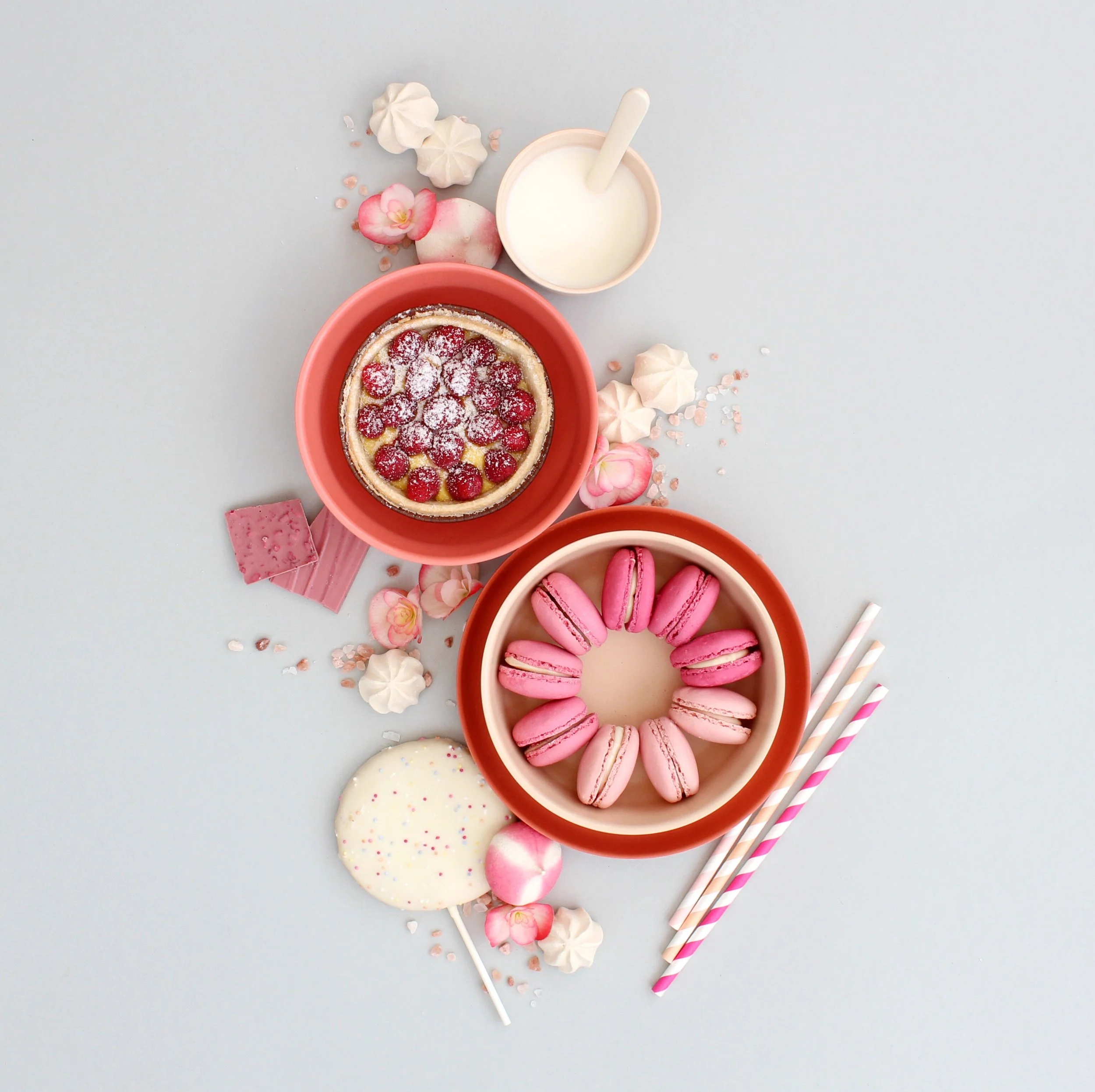  Macarons and pink chocolate for EKOBO 