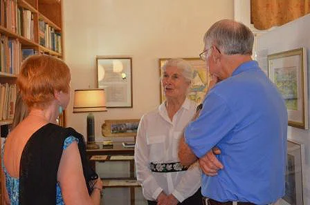 Jeannine with Marjett Schille, fellow exhibitor, and a local friend at the exhibition opening