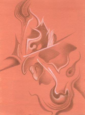 Oyster Dance, silverpoint and white gouache highlights