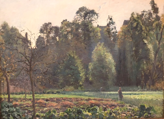 The Cabbage Field, Pontoise, 1875 oil on canvas, Camille Pisarro, Museo Thyssen, Madrid, Collecion CarmenThyssen Bornemisza