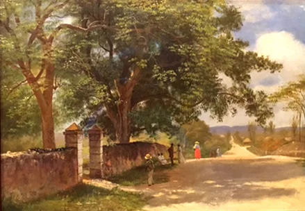 Street in Nassau, oil on cardboard, c. 1877-80, Albert Bierstadt, Museo Thyssen, Madrid