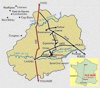 Location Map of Pech-Merle Cave, France
