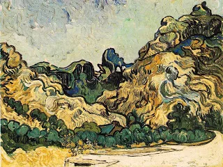 Mountains at Saint-Rémy, oil on canvas, Van Gogh, 1889, (Image courtesy of Solomon R. Guggenheim Museum, NY)