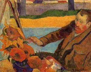 Vincent Van Gogh Painting Sunflowers, Paul Gauguin, oil on canvas, 1888, (Image courtesy of Van Gogh Museum, Amsterdam)