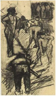 Diggers in Torn-up Street, The Hague , pencil, April 1882 (Image courtesy of the Van Gogh Museum, The Netherlands)