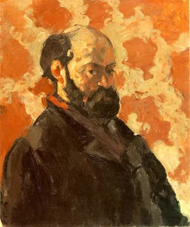 Self Portrait with Rose Background , oil on canvas, Paul Cezanne, c. 1875. Image courtesy of a Private Collection