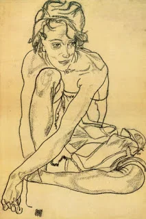 Egon Schiele, Crouching Woman, 1918