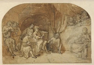 Constantijn Daniel van Renesse, , Rembrandt and his Pupils drawing from a Nude Model. c. 1650, Image courtesy of Hessisches Landesmuseum, Darmstadt