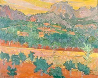 Puig Mayor from Fornalutx, near Soller, 1958, Frdereick Gore, (image courtesy of the British Government Art Collection)