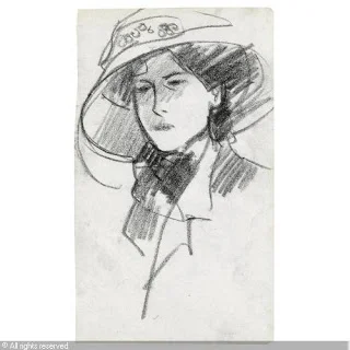 Anne Estelle Rice, drawing, John Duncan Fergusson