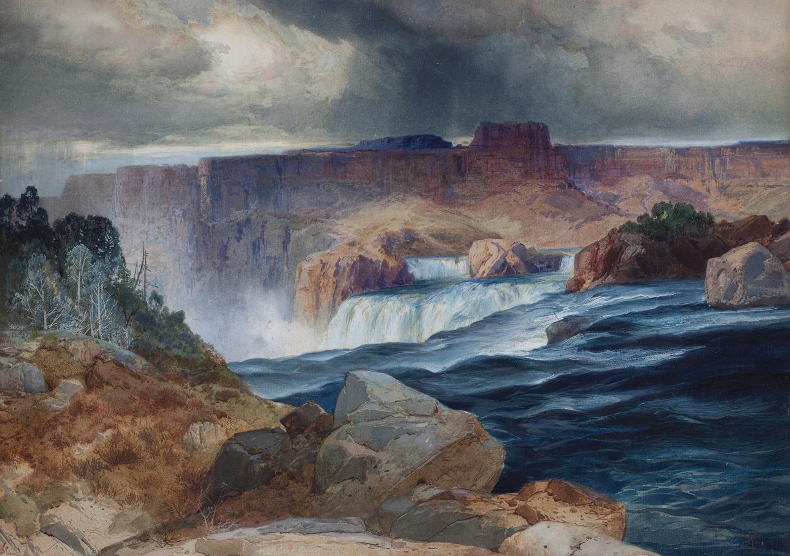 Shoshone Falls, Idaho, 1873-74, thomas Moran, (image courtesy of the Chrysler Museum of Art).