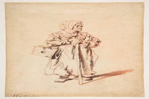 Standing Savoyarde with a Marmot Box, Antoine Watteau