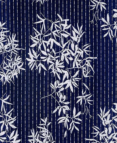 Bamboo Indigo Katagami Fabric