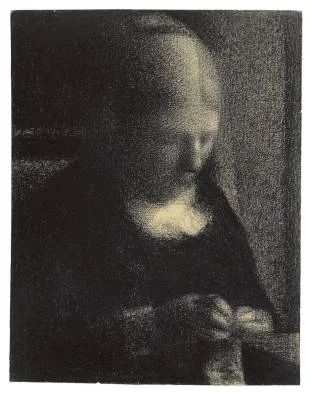 Embroidery, George Seurat, charcoal