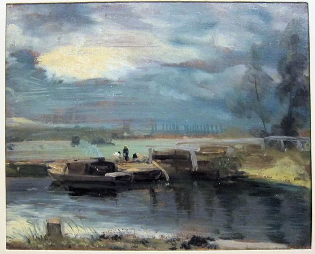 Barges on the Stour, with Dedham Church in the Distance, 1811, John Constable