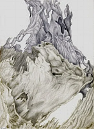 Cedar Remains, silverpoint, Jeannine Cook artist