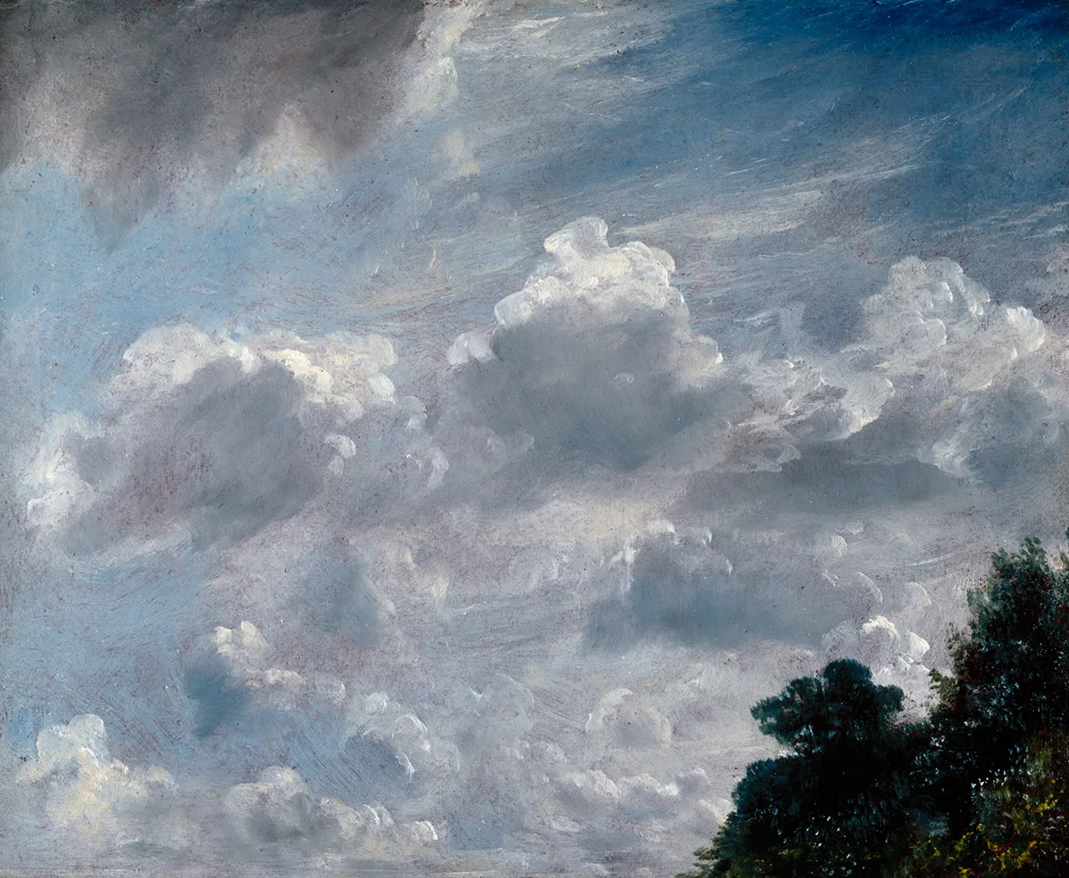 John Constable RA, Cloud Study, Hampstead, Tree at Right, 1821. (Image courtesy of the Royal Academy)