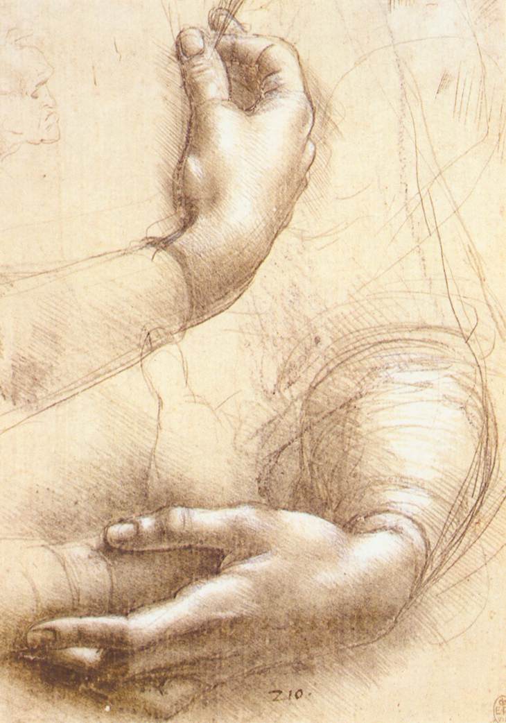Study of Female Arms and Hands, Leonardo da Vinci (Image Courtesy of Royal Library, Windsor)