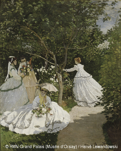 Claude Monet (1840-1926),Femmes au jardin, Vers 1866,Huile sur toile H. 255 ; L. 205 cm (Image courtesy of Musée d'Orsay, Paris)