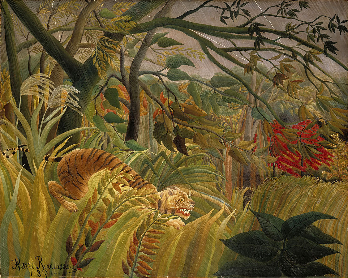 Tiger in a Tropical Storm, (Surprised!), Henri Douanier Rousseau 1891