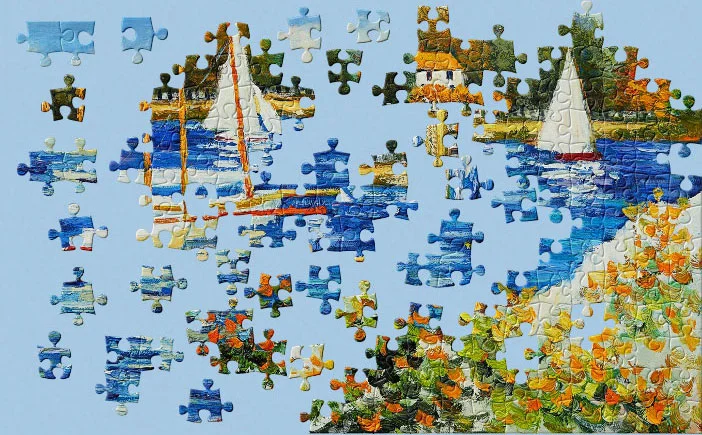 A jigsaw puzzle of a painting by Claude Monet