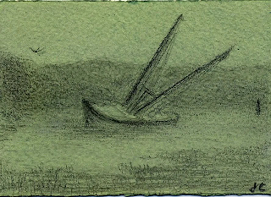 Aground, graphite on tinted ground, Jeannine Cook artist