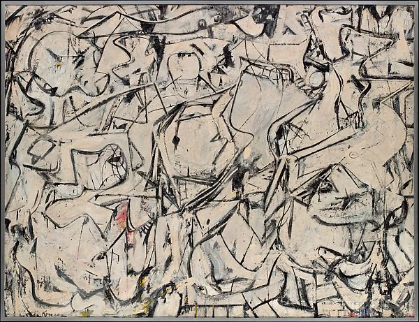 Attic, Willem de Kooning (American (born The Netherlands), 1949, Oil, enamel, and newspaper transfer on canvas, Metropolitan Museum, New York