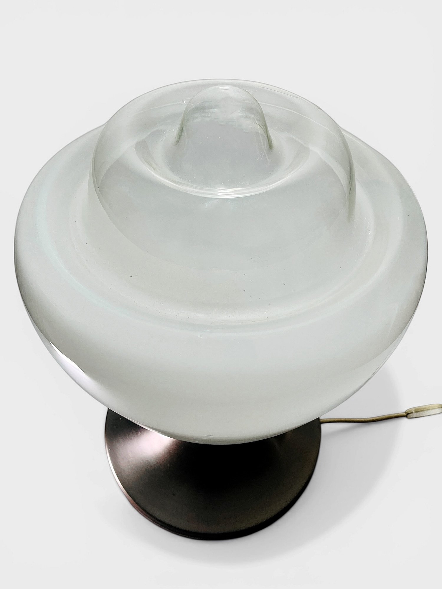 Carlo Nason, AV Mazzega, Murano opaline glass lamp, lattimo glass lamp