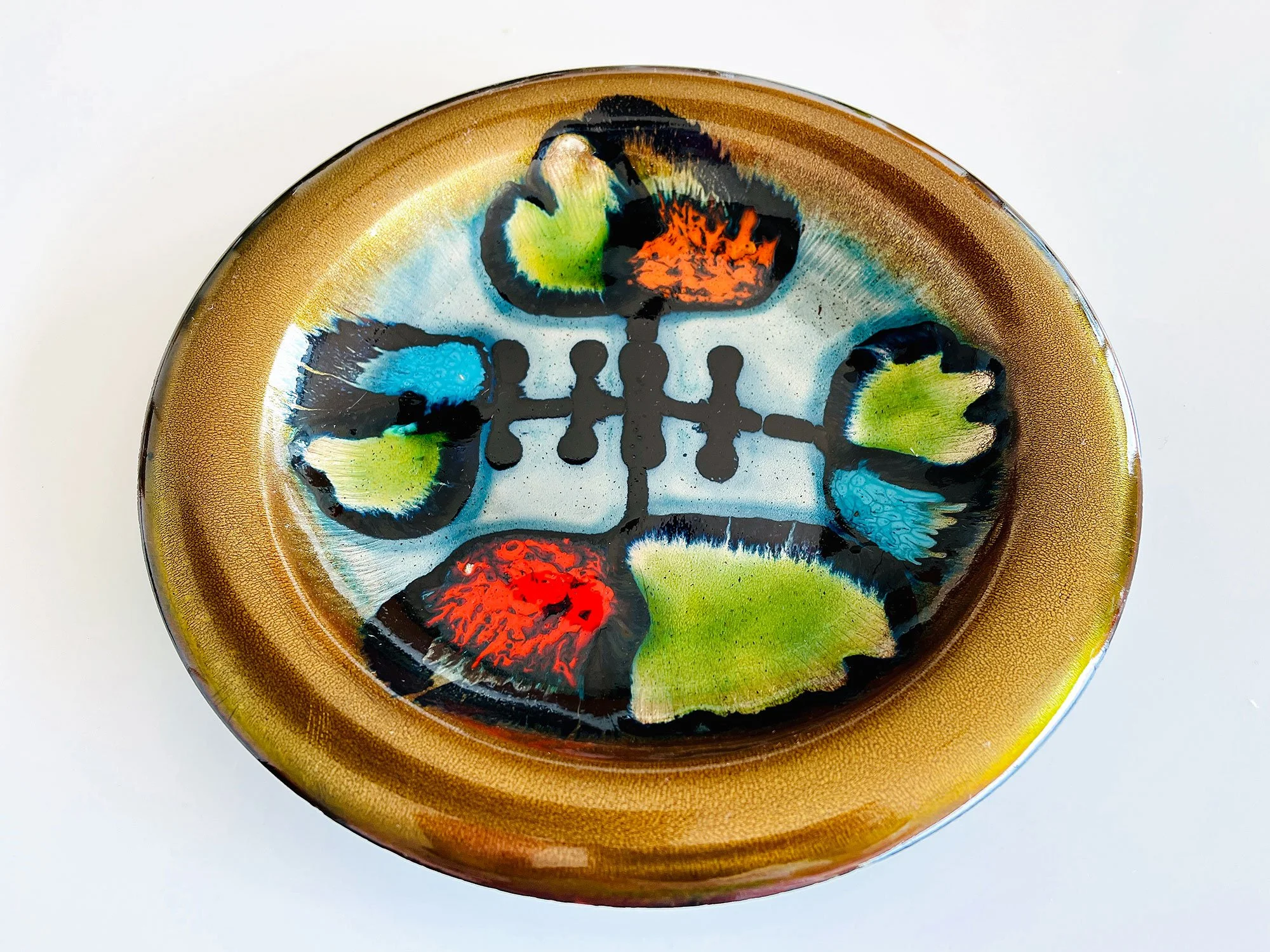 Enamelled copper plate by Cellini, Pesaro 1970s