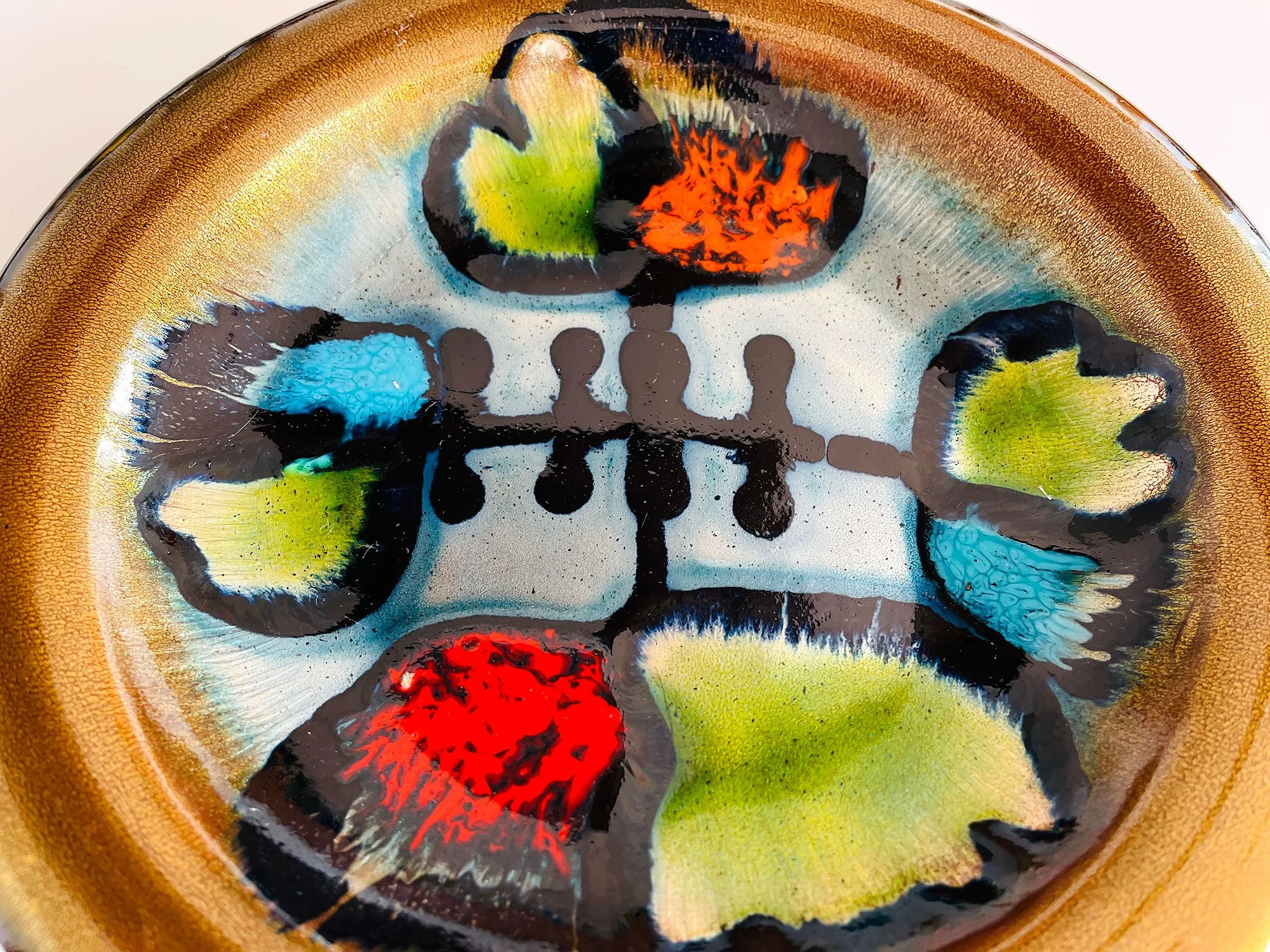 Enamelled copper plate by Cellini, Pesaro 1970s