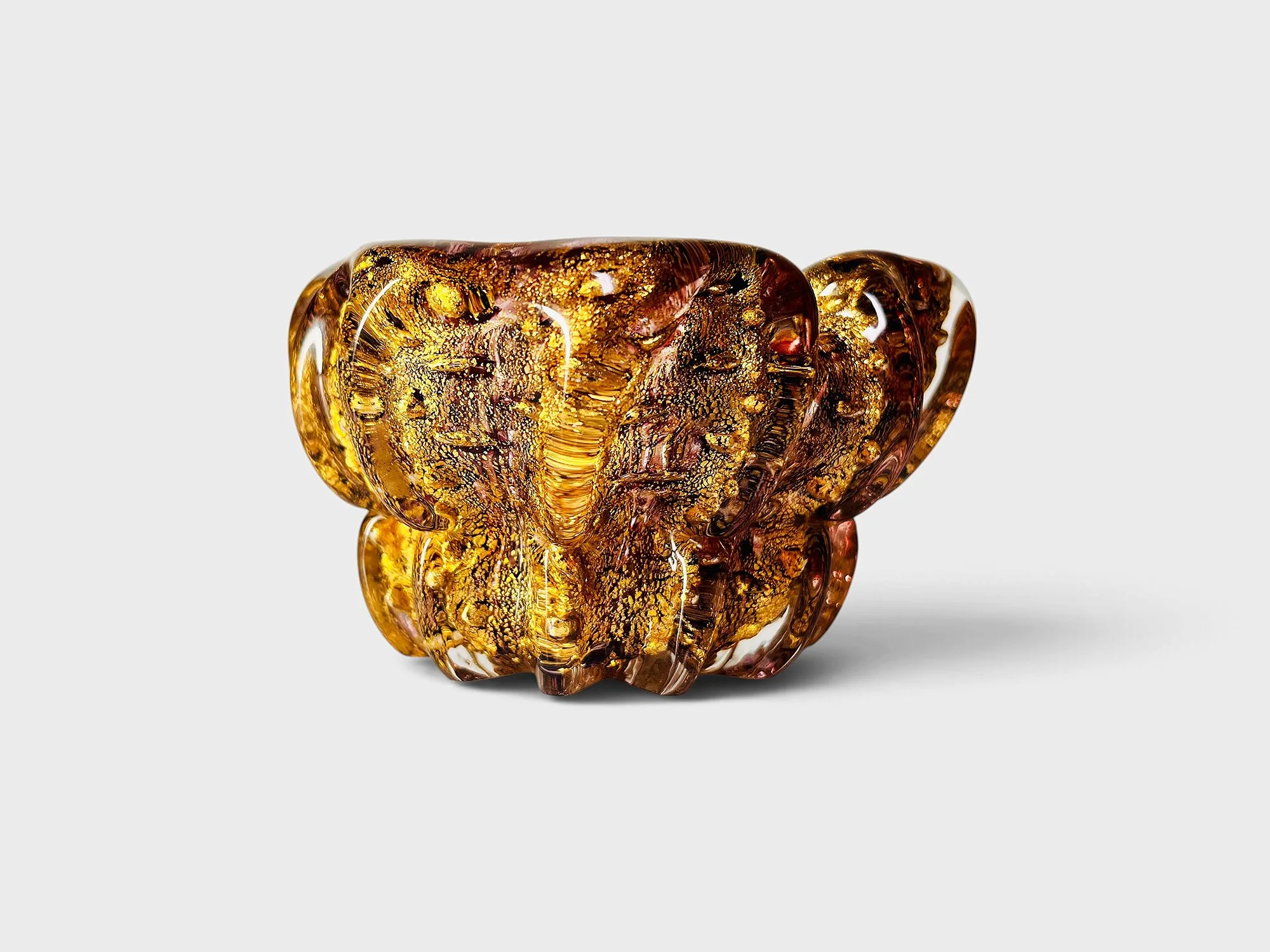 Splendid Murano Glass centrepiece by Barovier Toso, gold inclusions