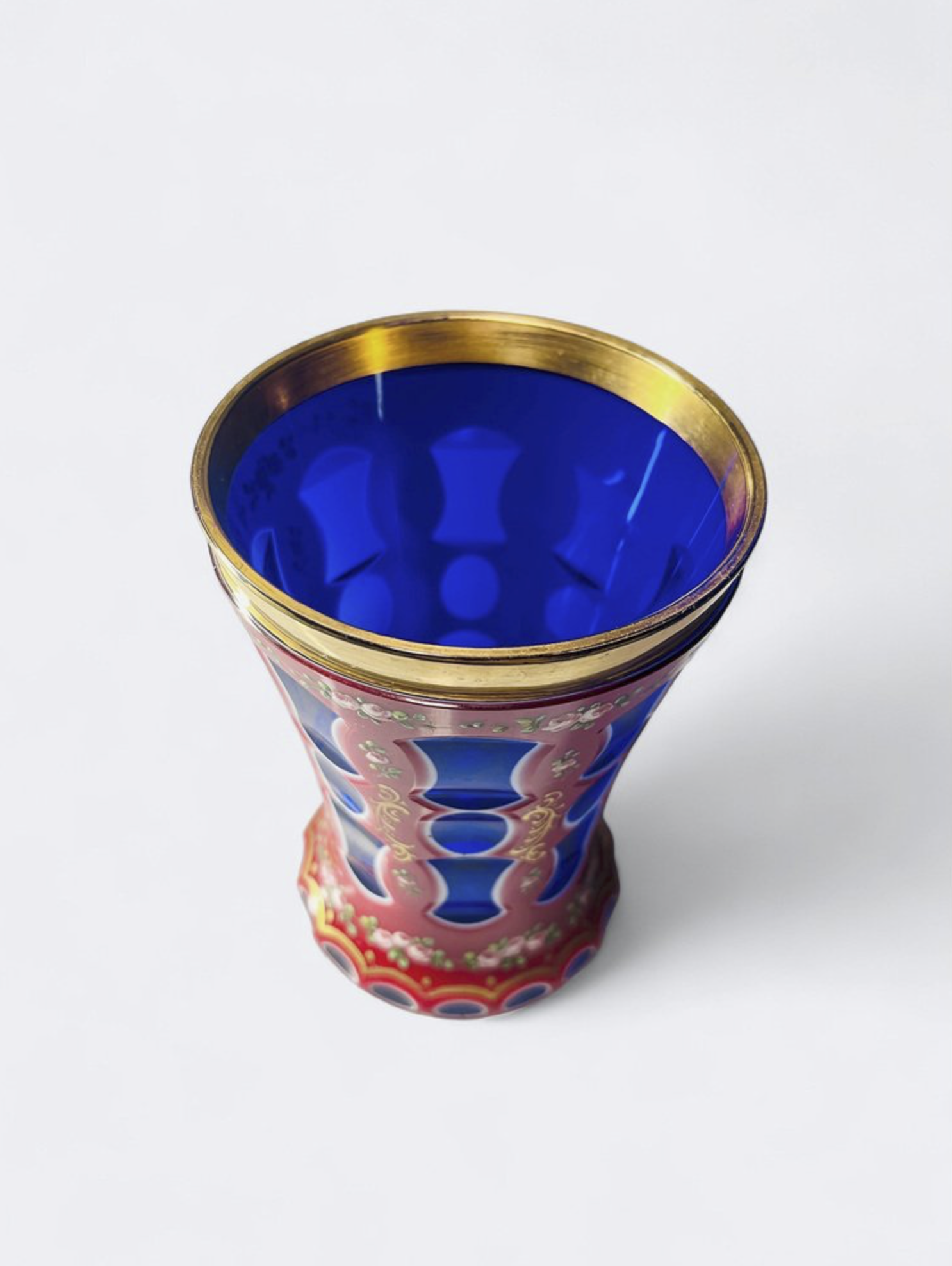 Bohemian glass vase, biedermeier glass