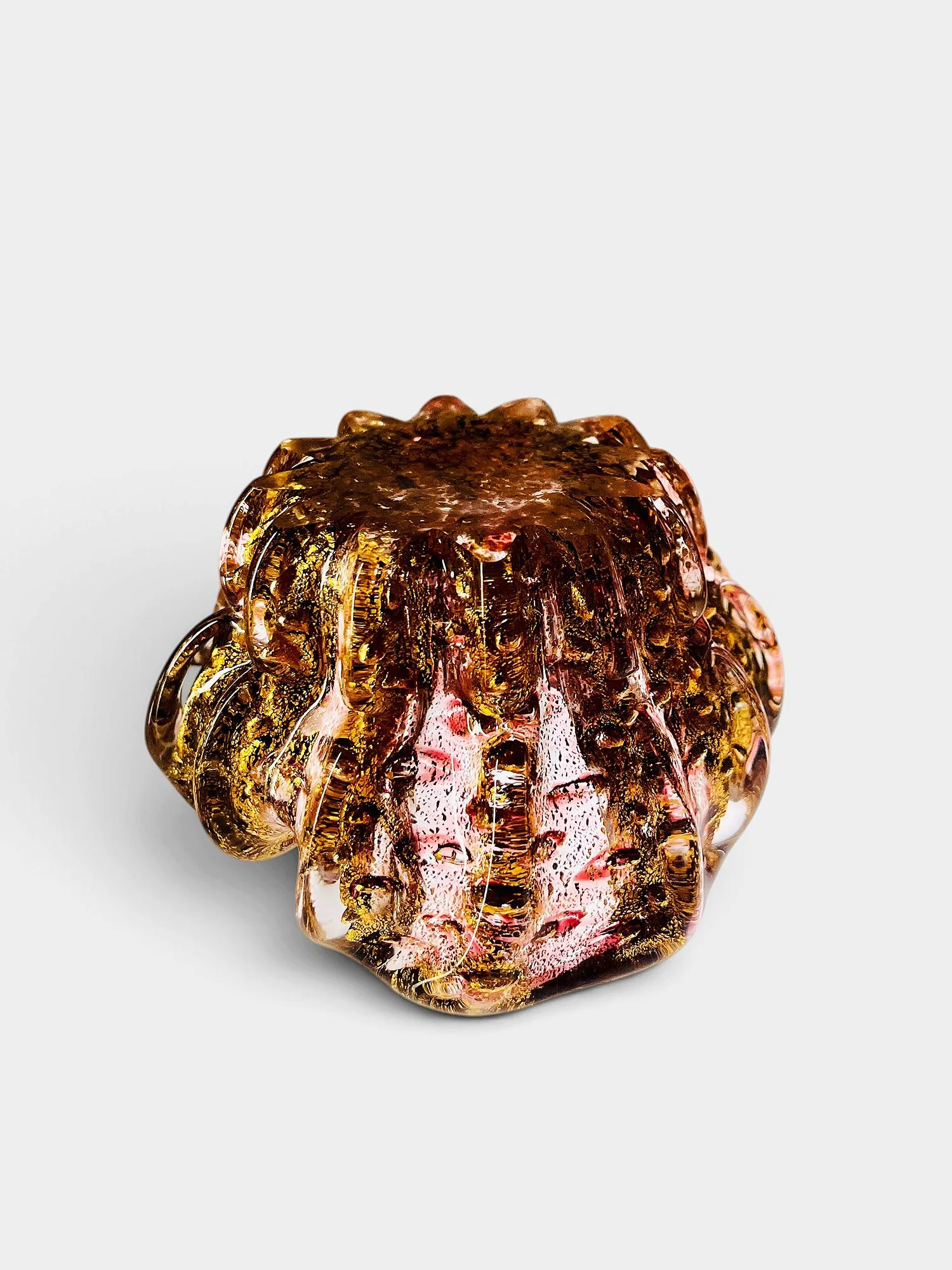 Splendid Murano Glass centrepiece by Barovier Toso, gold inclusions