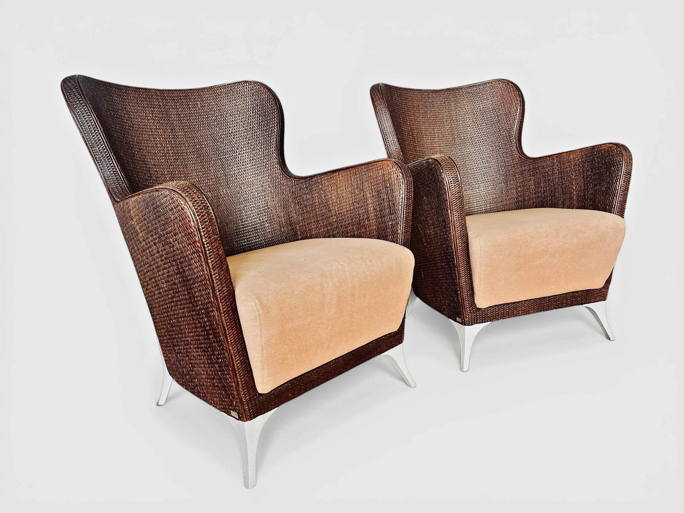 bonacina rattan armchairs