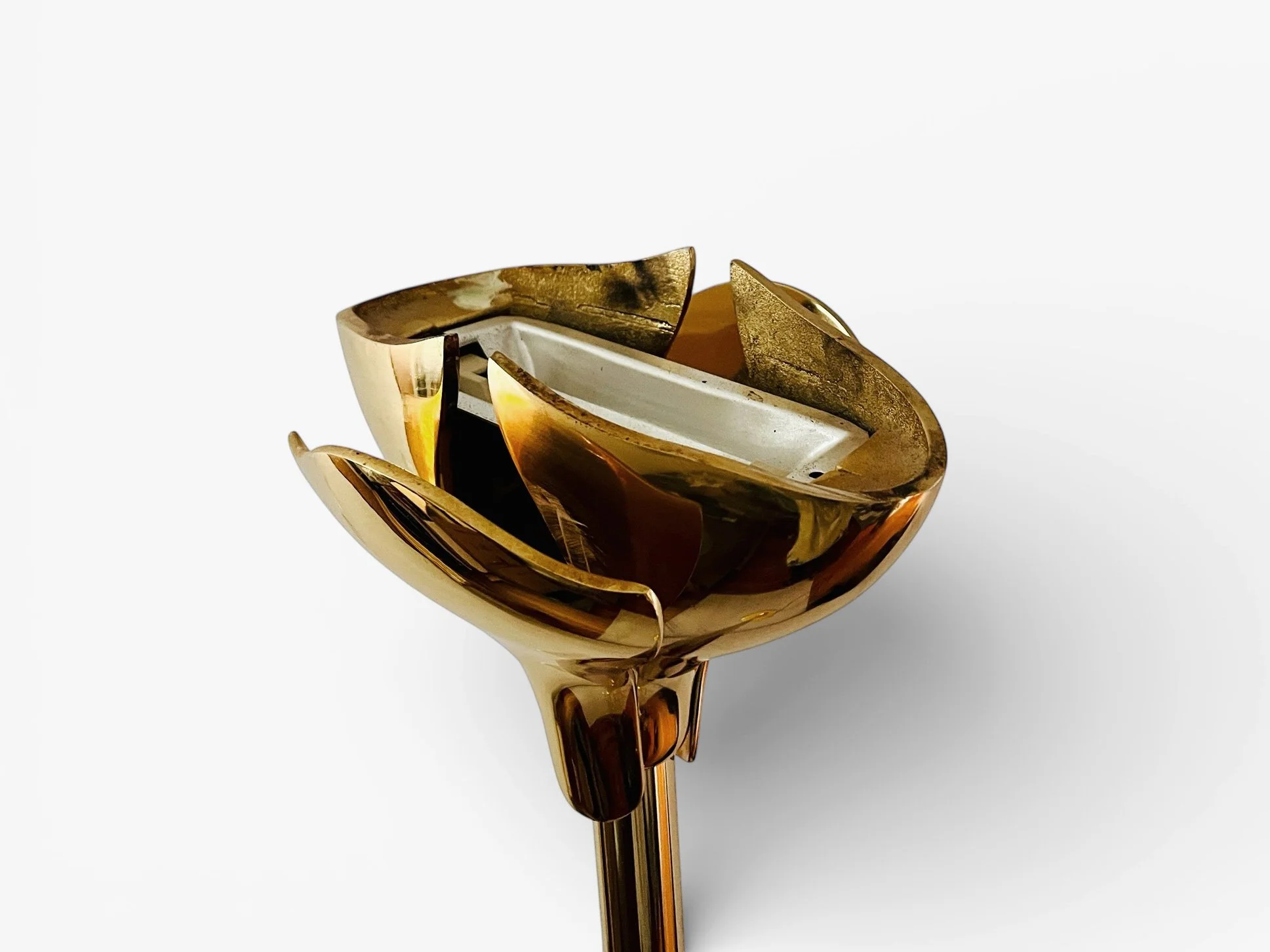 Italian design floor lamp in brass by Gianfranco Frattini, 1980's